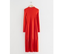 Midikleid mit Stehkragen Und Fransen - Orange