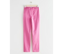 Schmal Zulaufende Jacquard-Hose - Rosa