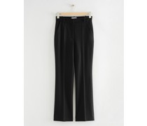 Hoch Sitzende Hose mit Schmalem Bein - Schwarz