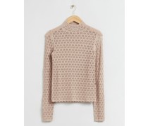 Körpernahes Oberteil Aus Pointelle-Strick - Beige