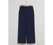 Weite Hose mit Bügelfalten - Blau