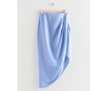 Asymmetrischer Midirock - Blau