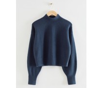 Pullover mit Stehkragen - Blau