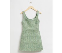 Minikleid Aus Tweed In A-Linie - Grün