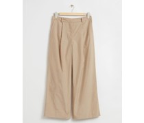 Lockere Hose mit Weitem Bein - Beige