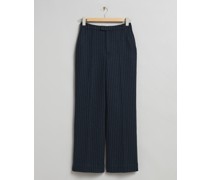 Elegante Hose In Schmaler, Ausgestellter Passform - Blau
