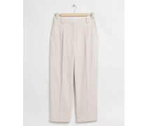 Faltenhose mit Geradem Bein - Beige