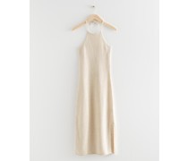 Rückenfreies Neckholder-Midikleid - Beige