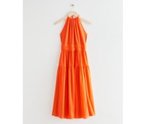 Neckholder-Midikleid Aus Maulbeerseide - Orange