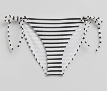 Bikinihose mit Seitlichen Bindebändern - Schwarz