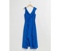 Midikleid mit Rüschen - Blau