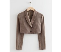 Kurz Geschnittener, Eleganter Blazer - Braun