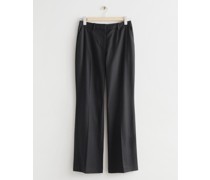 Ausgestellte Hose mit Hohem Bund - Schwarz