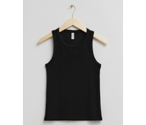 Körpernahes Tanktop Aus Jersey - Schwarz
