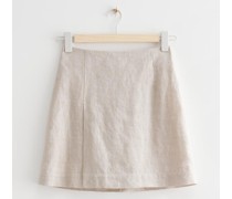 Minirock Aus Leinen - Beige