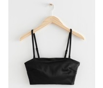 Kurzes Trägertop Aus Satin - Schwarz