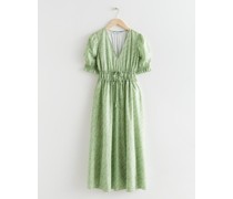 Midikleid mit Kordelzug An Der Taille - Grün