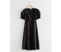 Midikleid mit Knopfleiste - Schwarz