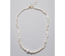 Halskette mit Verschiedenen Perlen - Weiß