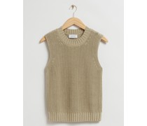 Strickoberteil mit Rundhalsausschnitt - Beige