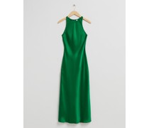Schmales Midikleid mit Schrägem Stoffverlauf - Grün
