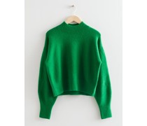 Pullover mit Stehkragen - Grün