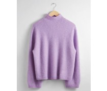 Strickpullover mit Stehkragen - Lila