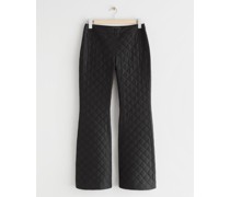Ausgestellte Hose mit Gestepptem Design - Schwarz