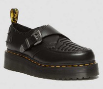 Ramsey Woven Smooth Leder Pleateu Creepers Schuhe in Schwarz