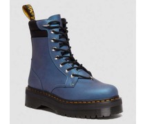 Jadon II Hardware Leder Plateau Stiefel in Blau/Metallic