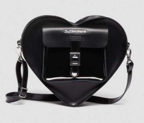 Heart Leder Bag in Schwarz