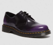 Leder 1461 Rub Off Vegan Gloss Oxford Schuhe in Schwarz/Violett