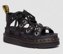 Blaire Hardware Athena Leder Riemensandalen in Schwarz