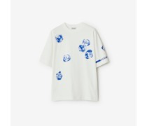 Baumwoll-T-Shirt mit Rosen