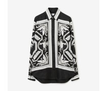 Seidenbluse mit Statuen-Print
