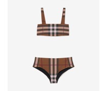 Check-Bikini aus Stretchnylon