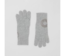 Kaschmirmisch-Handschuhe mit Logo-Grafik