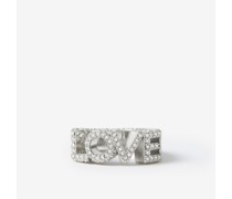 Palladinierter „Love“-Ring mit Kristalldetail