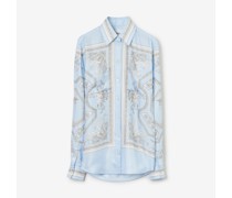 Seidenbluse mit Statuen-Print