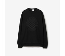 Baumwollsweatshirt mit Karo-Emblem