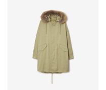 Baumwollparka mit Kunstpelz