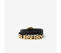 Lederarmband mit vergoldetem Logo