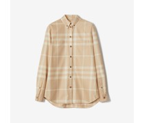 Baumwollbluse in Check mit Button-down-Kragen