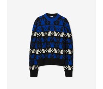 Wollmisch-Pullover mit Schachfiguren-Muster