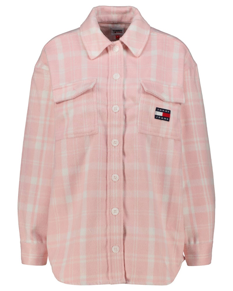 Tommy Hilfiger Damen Flanellbluse TJW CHECK OVERSHIRT Langarm