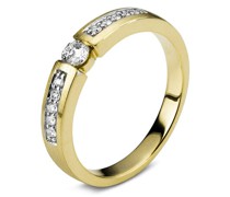 Solitärring mit Diamantbesatz