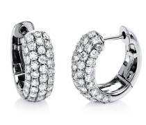 Pavé Creolen mit Diamantbesatz