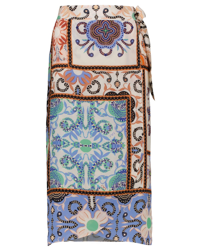 IVI Collection Damen Wickelrock mit Seide JAIPUR