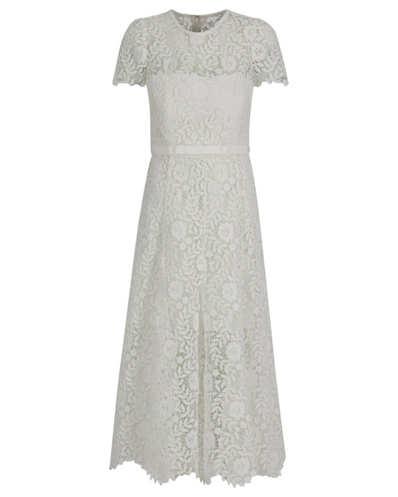Self-Portrait Damen Sommerkleid WHITE ROSE LACE