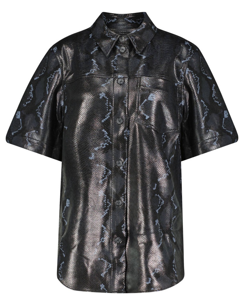 envii Damen Kunstlederbluse ENROCK